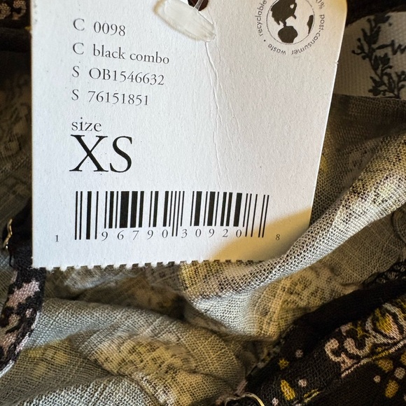 Free People NWT Center of attention mini dress black combo XS - Picture 10 of 11